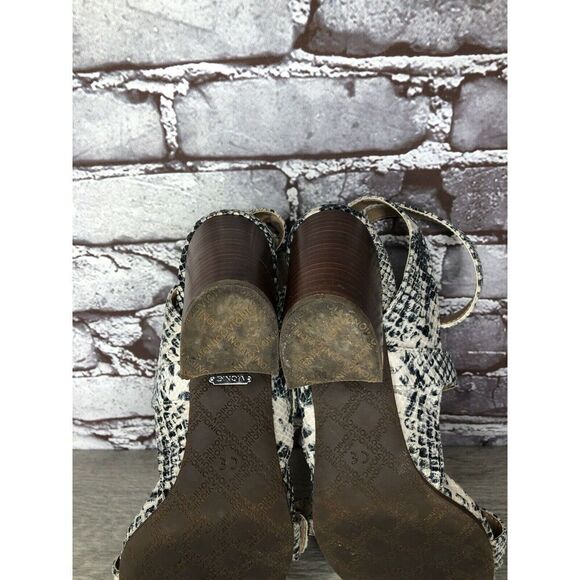 Vionic Carmel Grey Ivory Leather Snake Print Heel Sandals Women’s 9.5M US/41.5EU - Picture 15 of 16